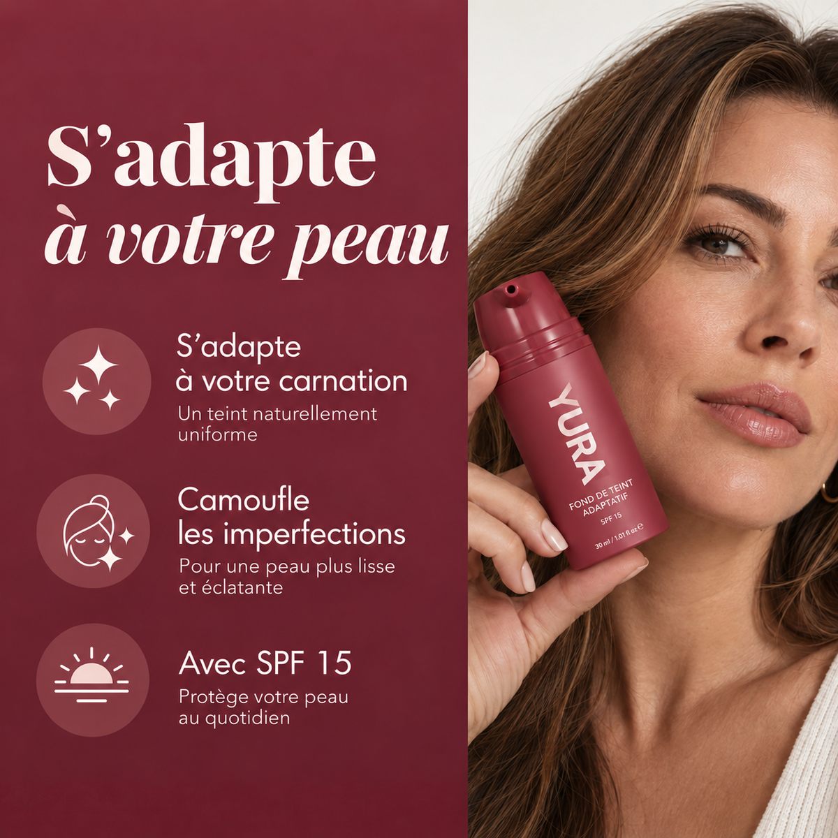 Fond de teint adaptatif anti-âge